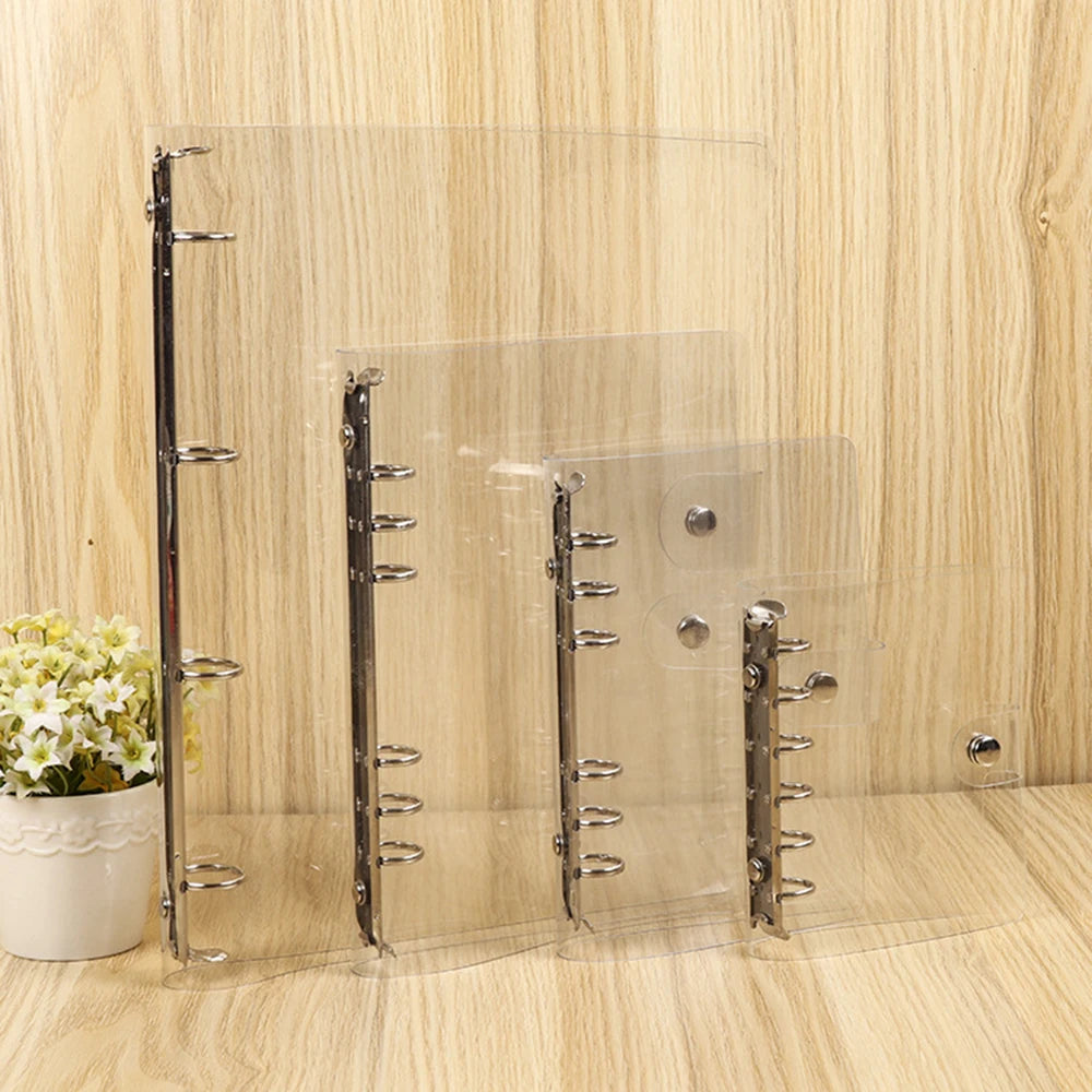 1Pc Transparent Color Plastic Clip File FolderA4/A5/A6/A7 Notebook Loose Leaf Ring Binder Planner Agenda School Office Supplies