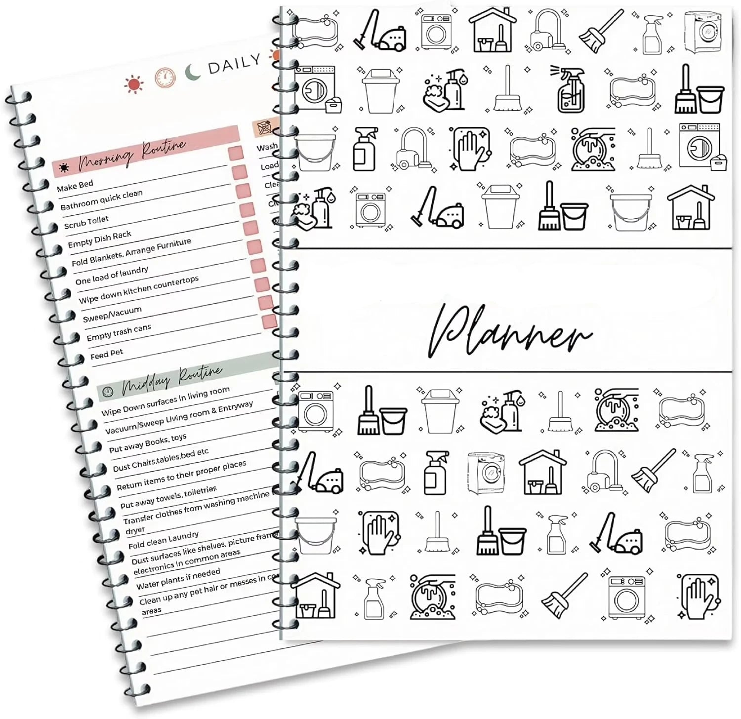 Daily Weekly Monthly Home Planning Stickers Cleaning Schedule and Checklist Home Chore Chart Notebook Household Cleaning Tasks