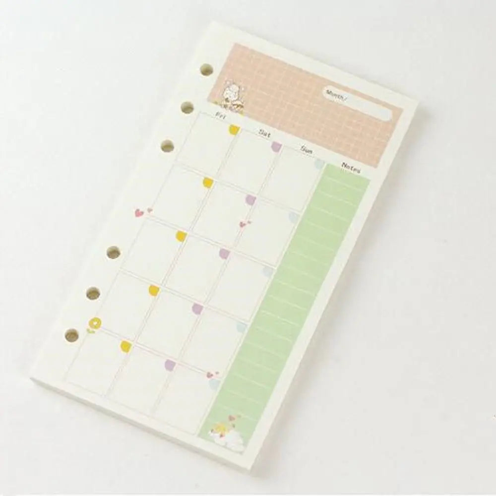 Supplies Daily Planner Monthly A5 A6 To do List Loose Leaf Paper Refill Binder Inside Page Notebook Paper Notebook Refill