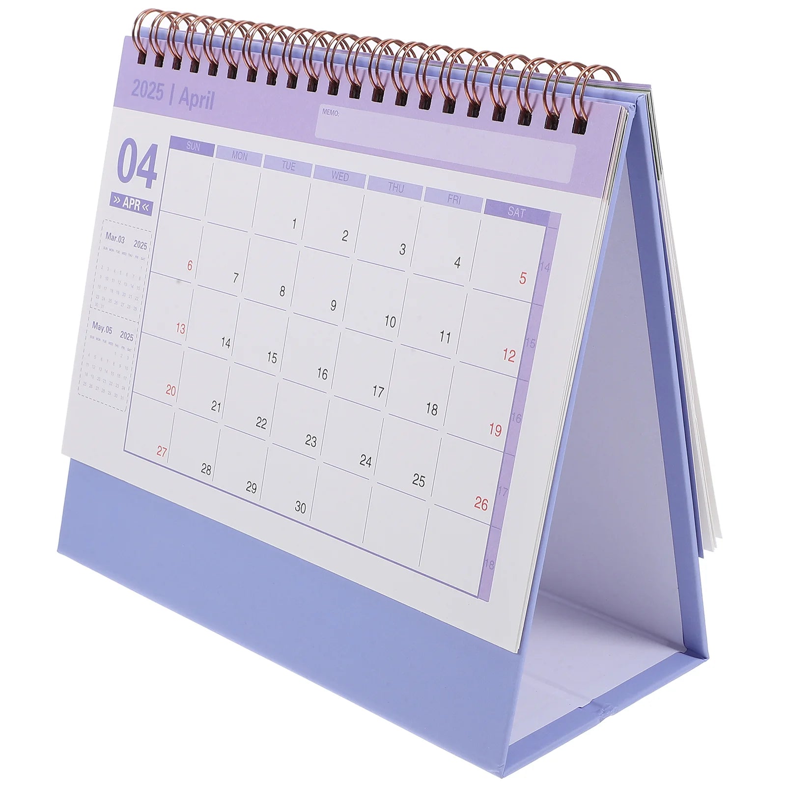 Monthly Standing Desk Calendar 2025 English Version Academic Planner Portable Office Supply Spiral Calendar Table Decorations